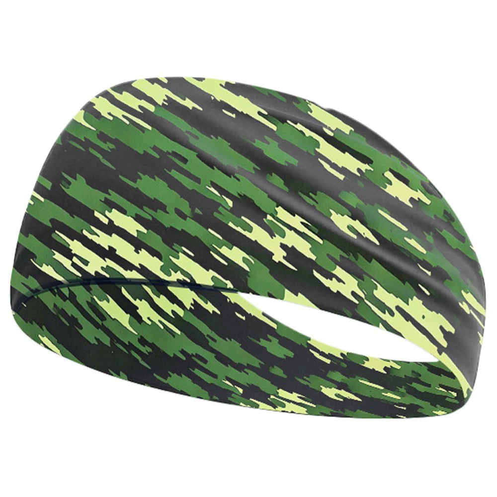 Camouflage Print Outdoor Sports Wide Headband for Yoga / Cycling / Running Breathable Sweatband