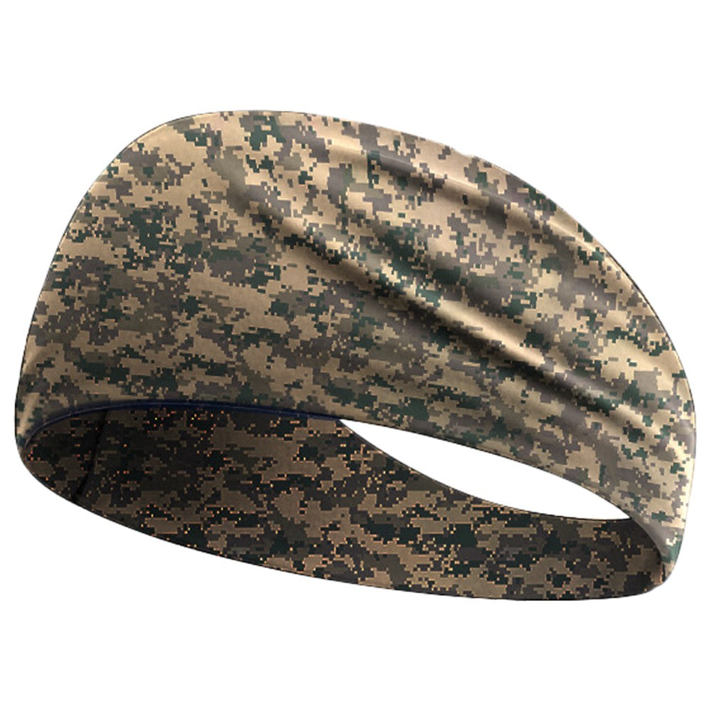 Camouflage Print Outdoor Sports Wide Headband for Yoga / Cycling / Running Breathable Sweatband
