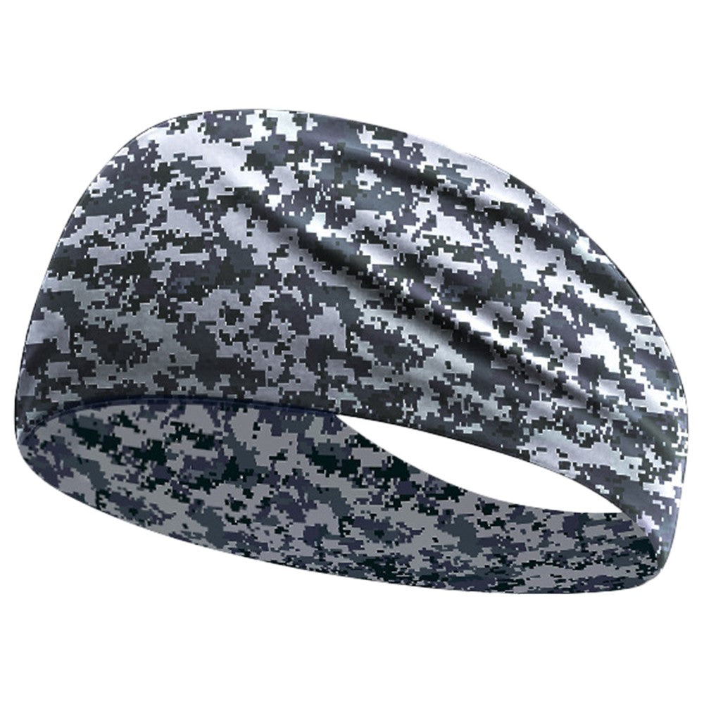 Camouflage Print Outdoor Sports Wide Headband for Yoga / Cycling / Running Breathable Sweatband