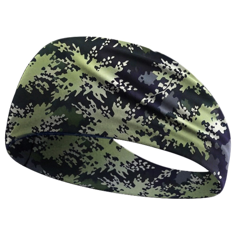 Camouflage Print Outdoor Sports Wide Headband for Yoga / Cycling / Running Breathable Sweatband