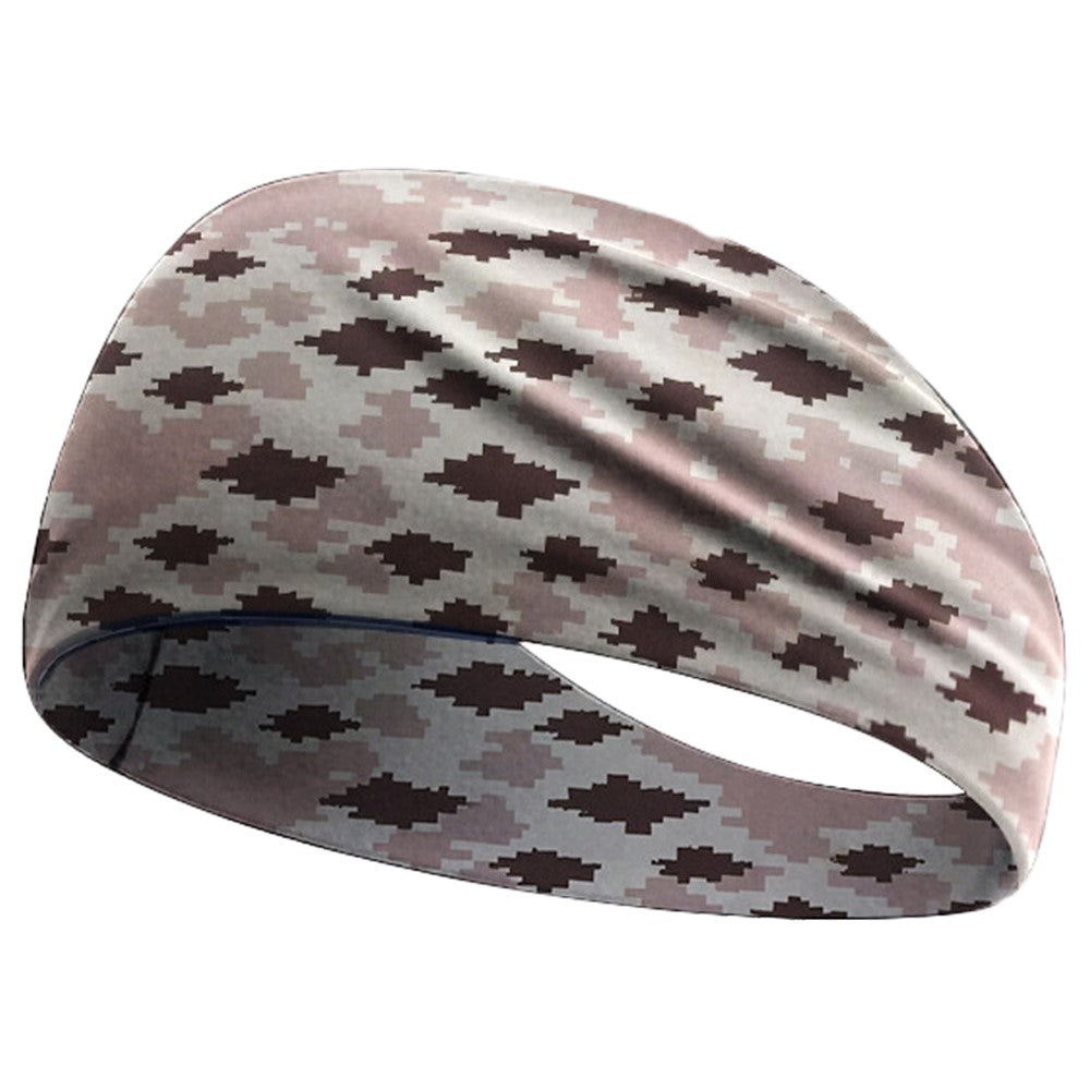 Camouflage Print Outdoor Sports Wide Headband for Yoga / Cycling / Running Breathable Sweatband