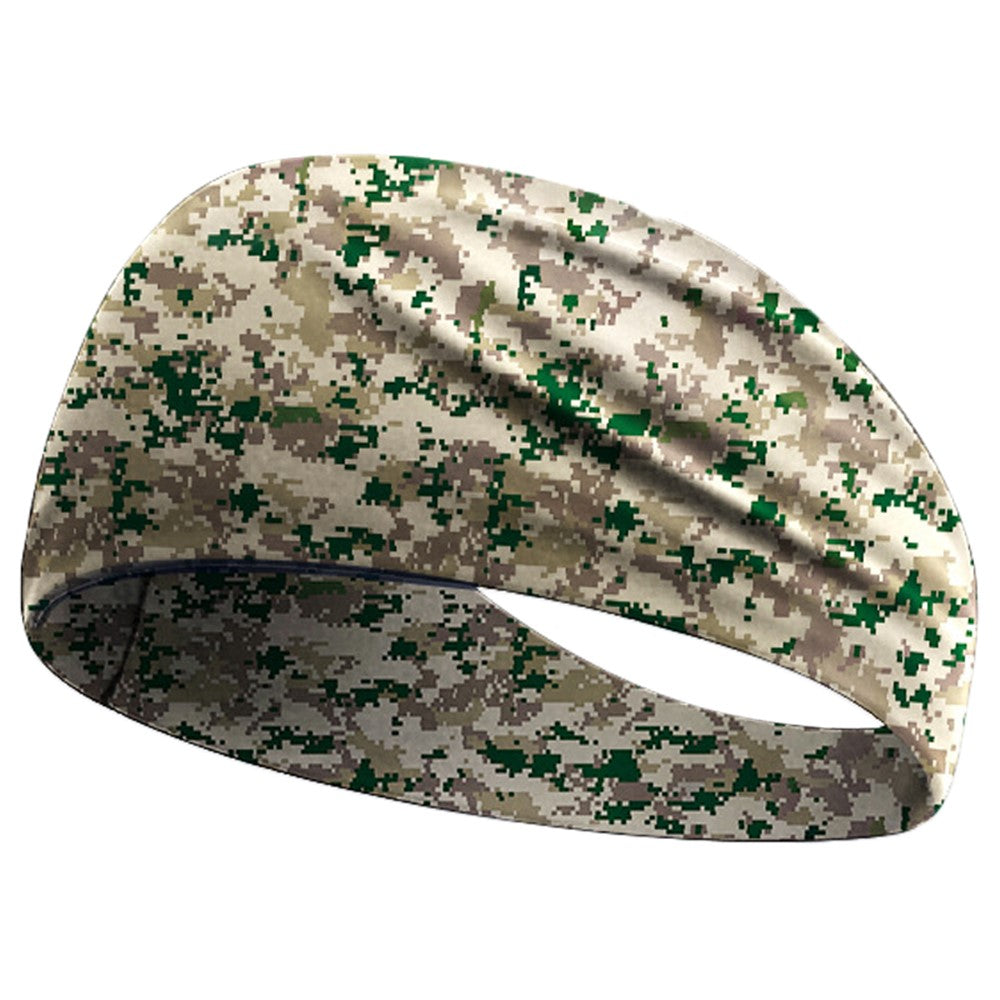 Camouflage Print Outdoor Sports Wide Headband for Yoga / Cycling / Running Breathable Sweatband
