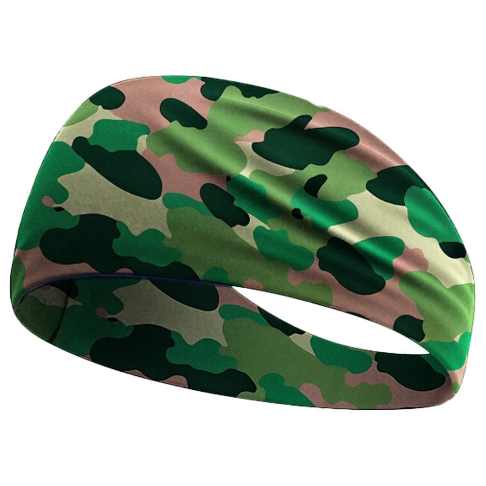 Camouflage Print Outdoor Sports Wide Headband for Yoga / Cycling / Running Breathable Sweatband