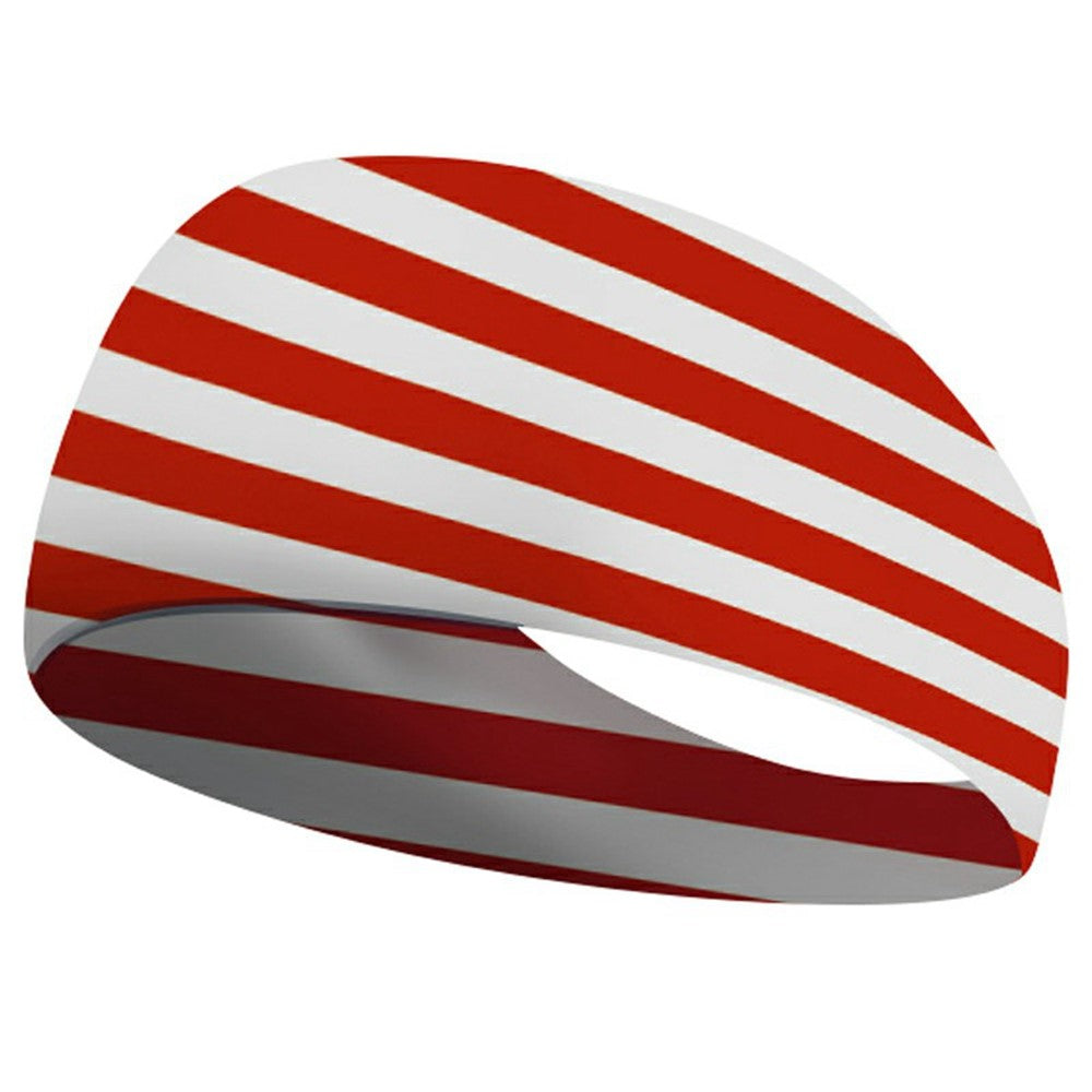Marathon Sweatband American Flag Print Breathable Sports Headband Fitness Sweat Absorbing Hair Band