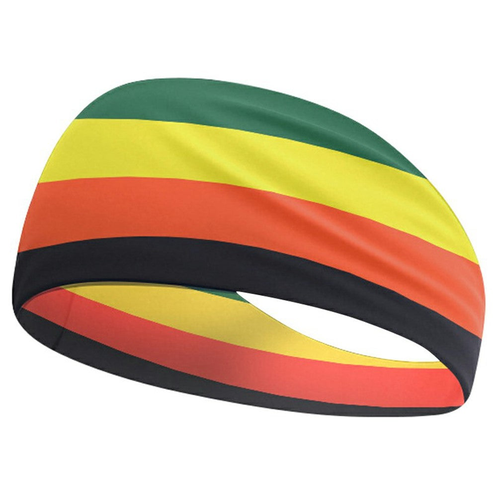 Marathon Sweatband American Flag Print Breathable Sports Headband Fitness Sweat Absorbing Hair Band
