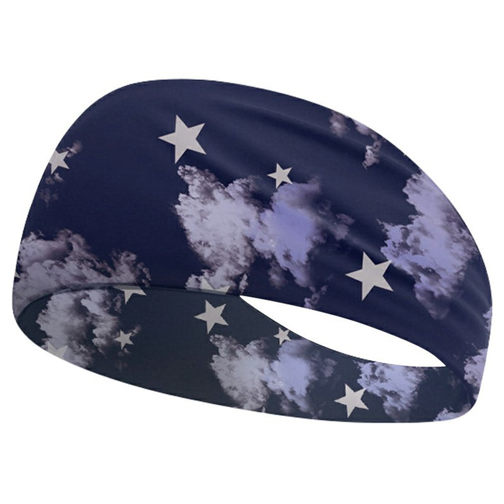 Marathon Sweatband American Flag Print Breathable Sports Headband Fitness Sweat Absorbing Hair Band