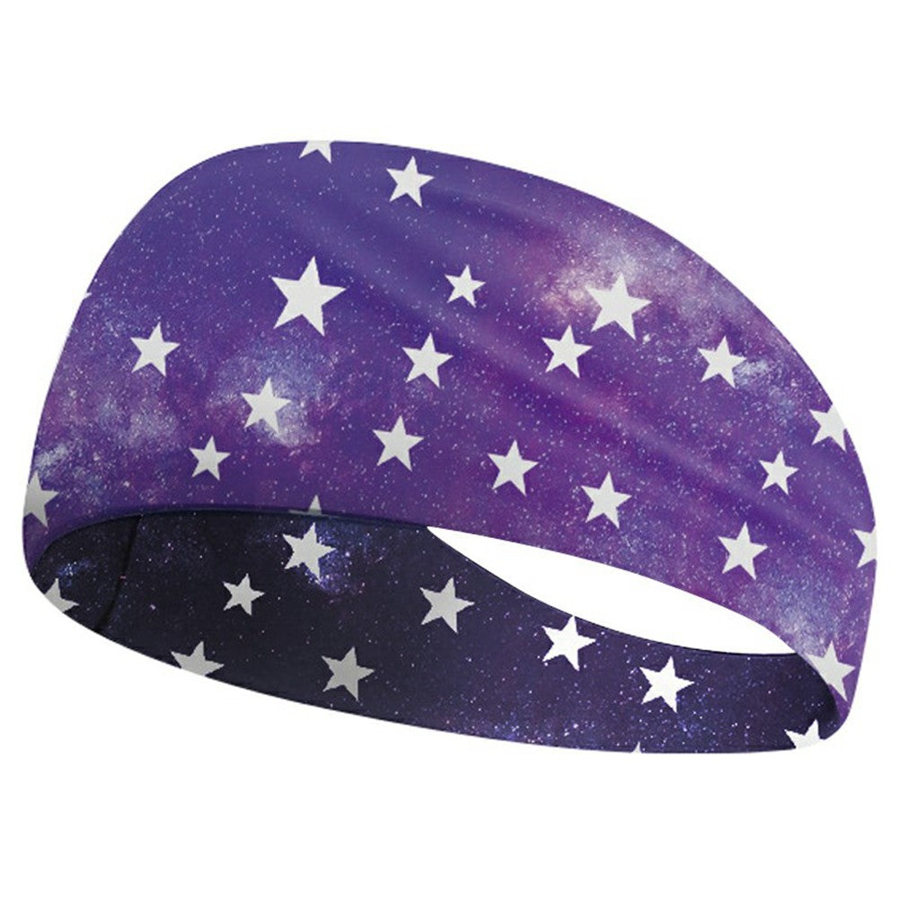 Marathon Sweatband American Flag Print Breathable Sports Headband Fitness Sweat Absorbing Hair Band