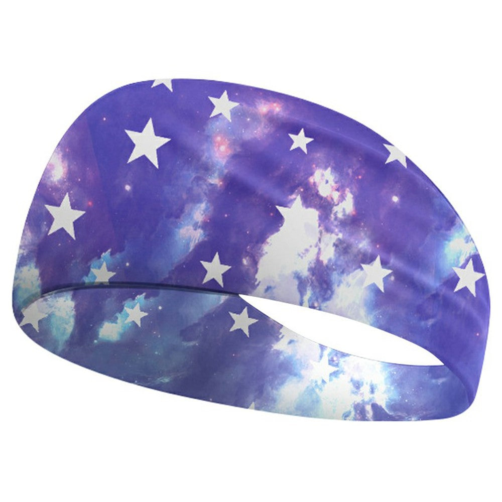 Marathon Sweatband American Flag Print Breathable Sports Headband Fitness Sweat Absorbing Hair Band