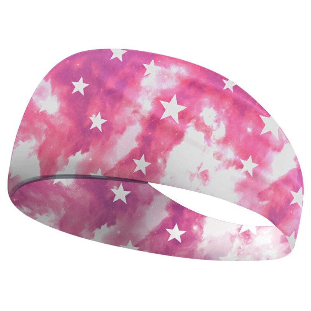 Marathon Sweatband American Flag Print Breathable Sports Headband Fitness Sweat Absorbing Hair Band