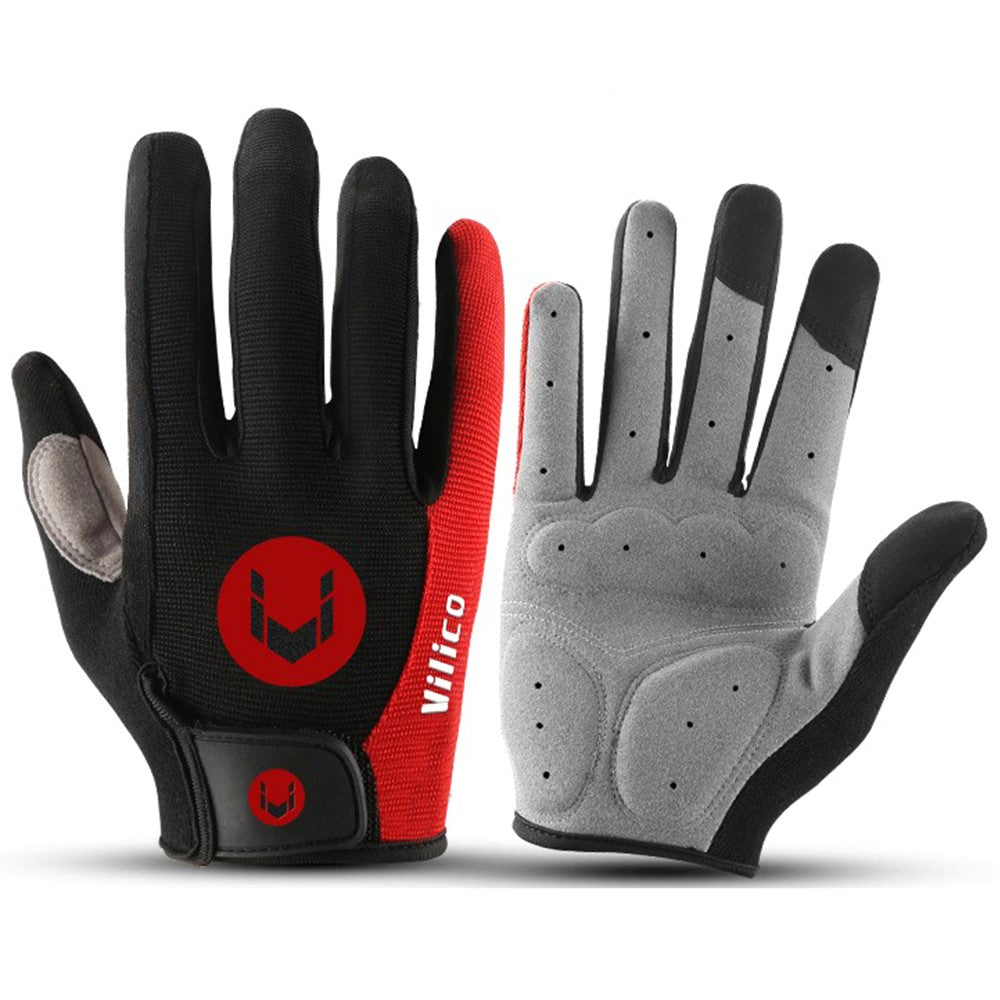 KYNCILOR 1 Pair Summer Full Finger Cycling Gloves Touch Screen Shock-Absorbed Hand Gloves