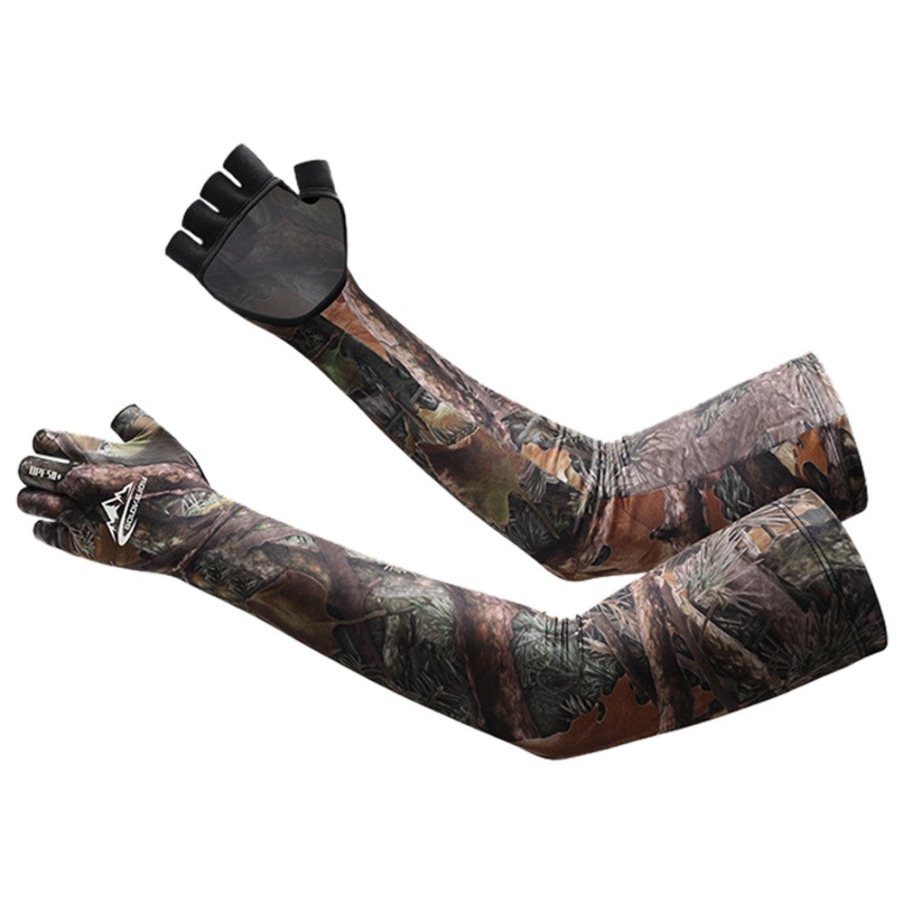 GOLOVEJOY XG75 1 Pair UV Protection Men Arm Sleeves Half-Finger Outdoor Sports Fishing Arm Covers