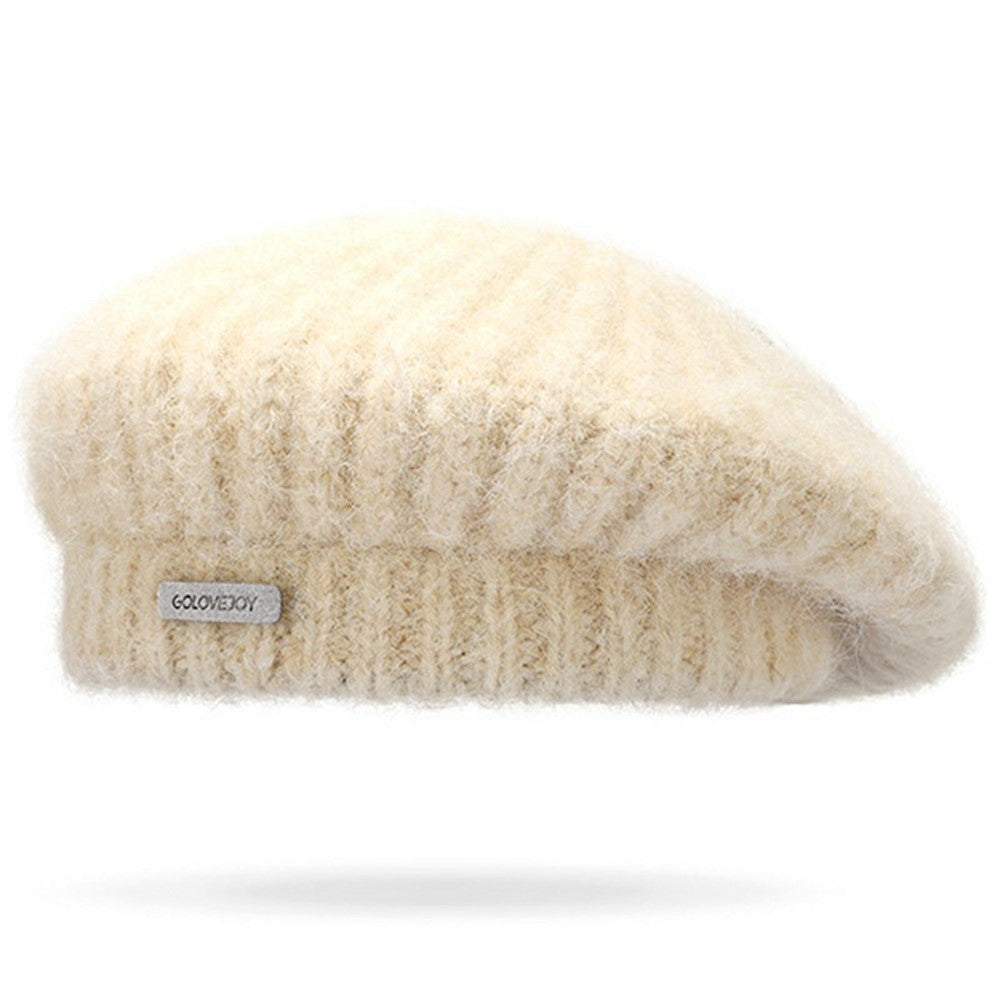 GOLOVEJOY DMZ103 Solid Color Winter Wool Warm Hat Elastic Knitted Beret Cap