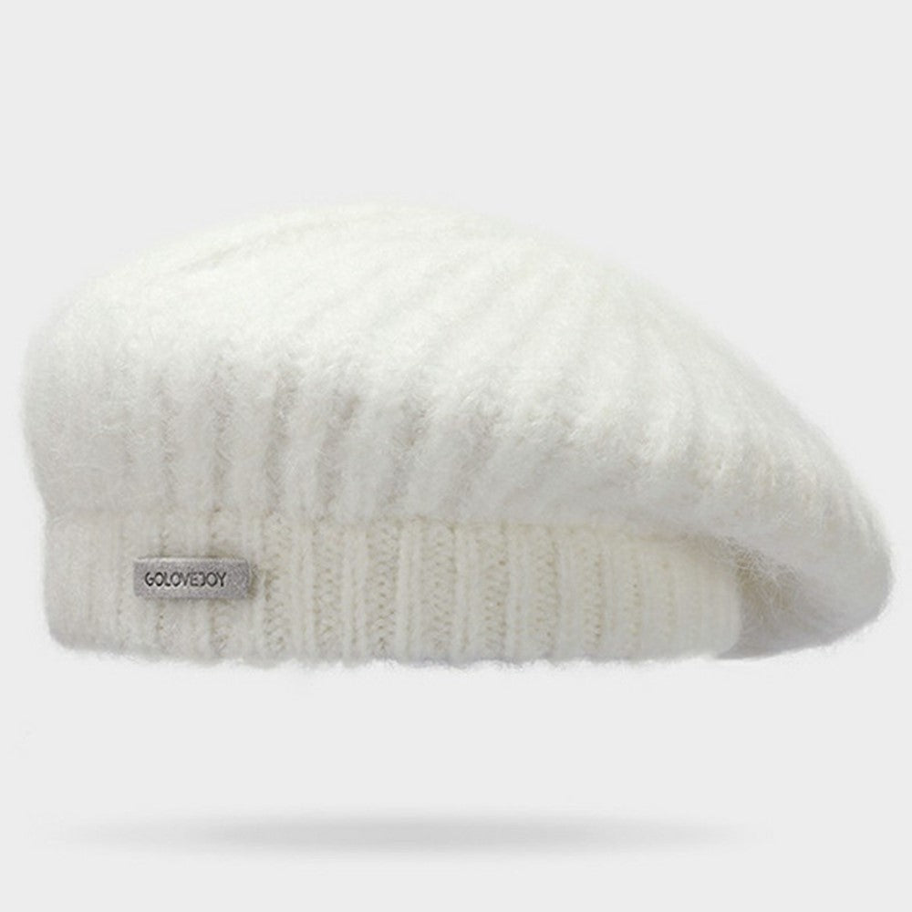 GOLOVEJOY DMZ103 Solid Color Winter Wool Warm Hat Elastic Knitted Beret Cap