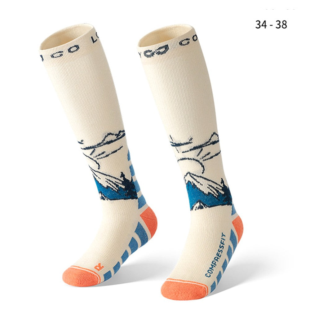 GOLOVEJOY DRWZ08 Middle Tube Ski Socks for Children Autumn Winter Compression Sports Socks