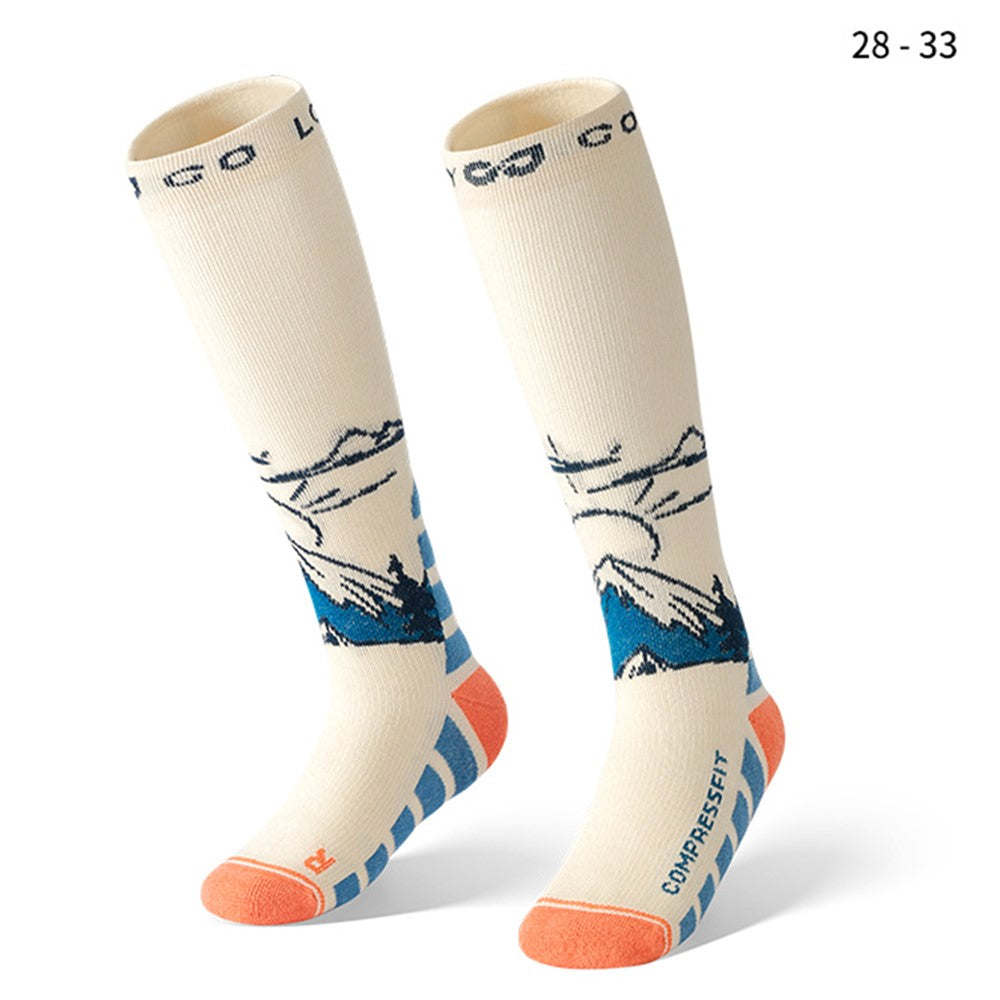 GOLOVEJOY DRWZ08 Middle Tube Ski Socks for Children Autumn Winter Compression Sports Socks