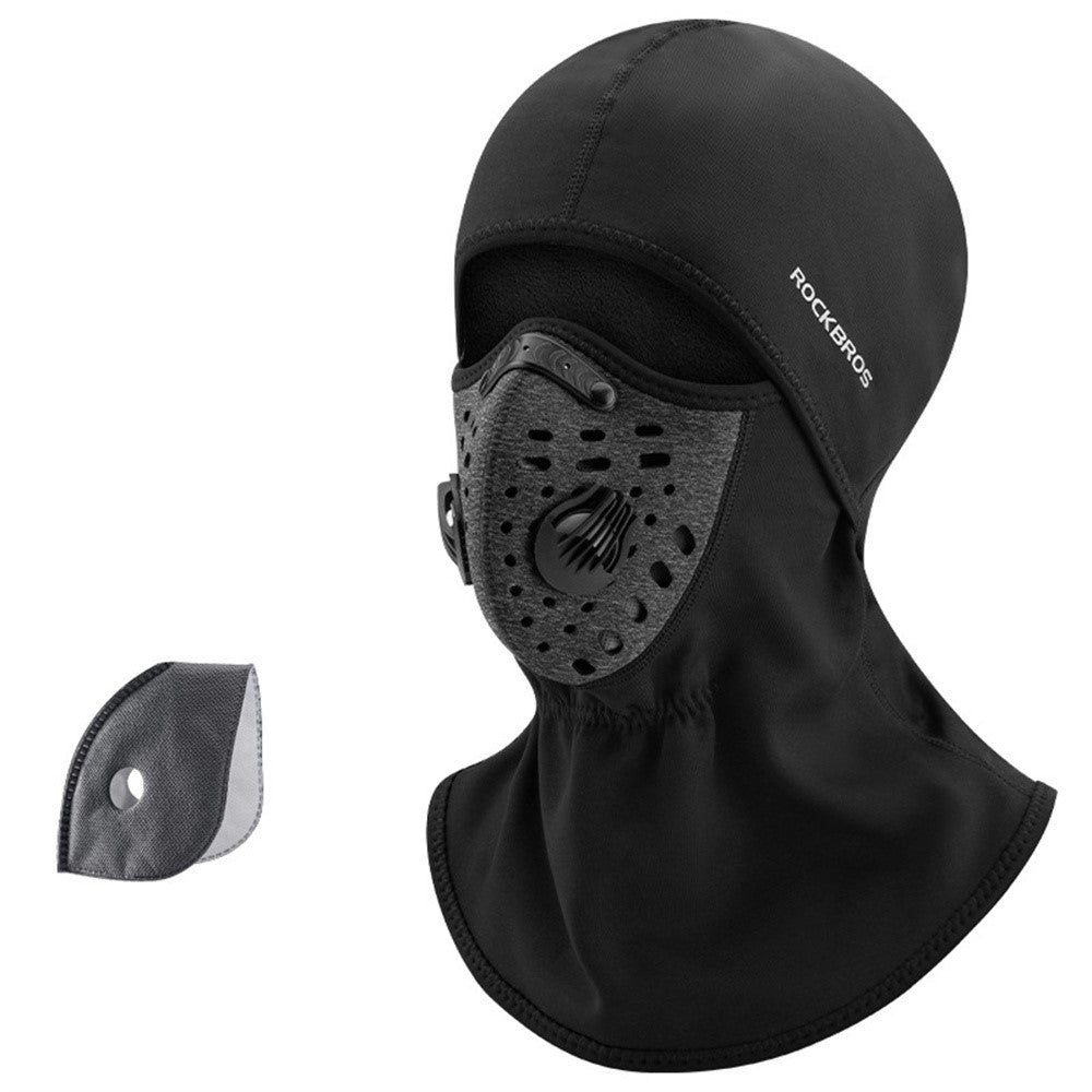 ROCKBROS LF7127 Winter Motorcycle Cycling Headgear Mask with Filter Windproof Warm Face Neck Cover