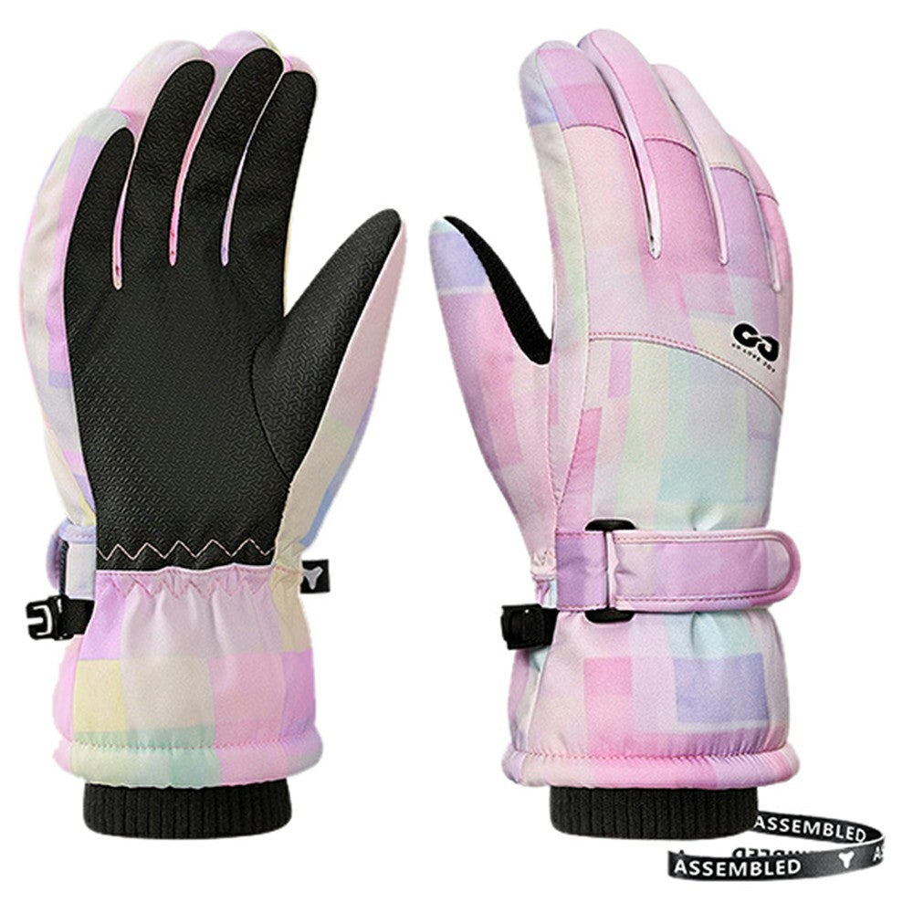 GOLOVEJOY DRST39 1 Pair Winter Ski Gloves for 4-7 Years Kids Waterproof Windproof Snow Mittens Size S