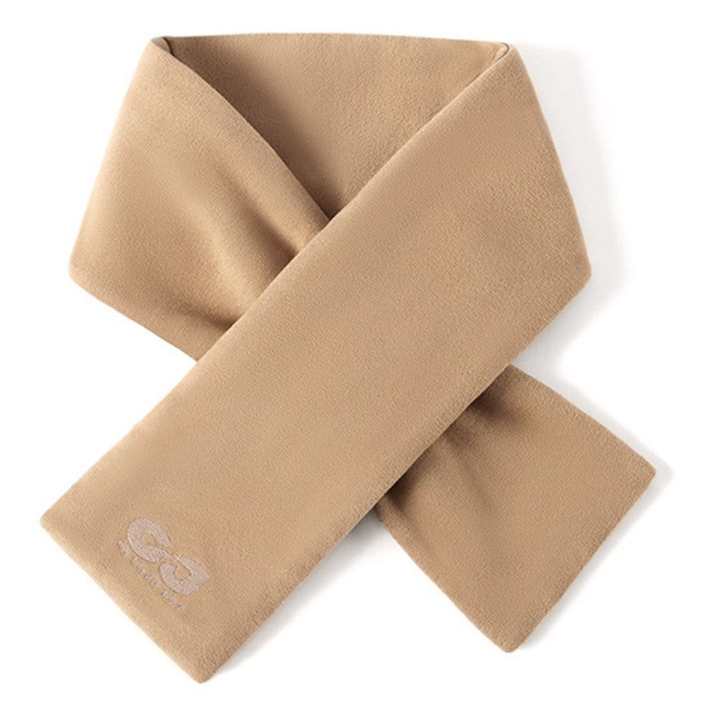 GOLOVEJOY DWJ56 82cm Winter Outdoor Retro Thermal Fleece Embroidered Scarf Windproof Neck Warmer