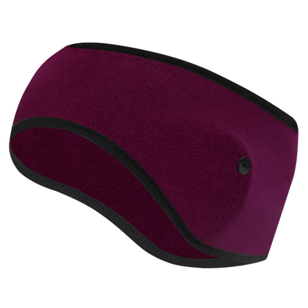 Winter Outdoor Sports Windproof Thermal Fleece Ear Warmer Headband with Button