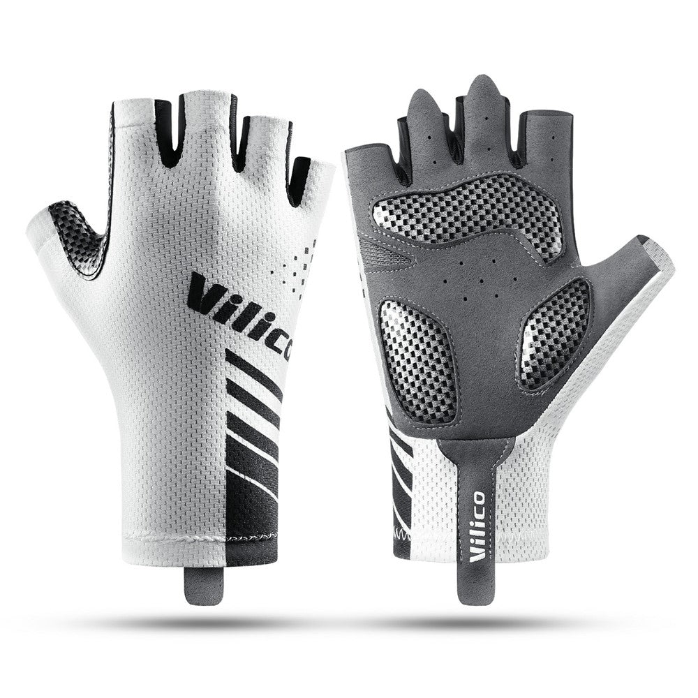VILICO A0132 1Pair Cycling Gloves Half Finger Touchscreen Anti Slip Sports Gloves for Outdoor / Biking / Fishing, White XL