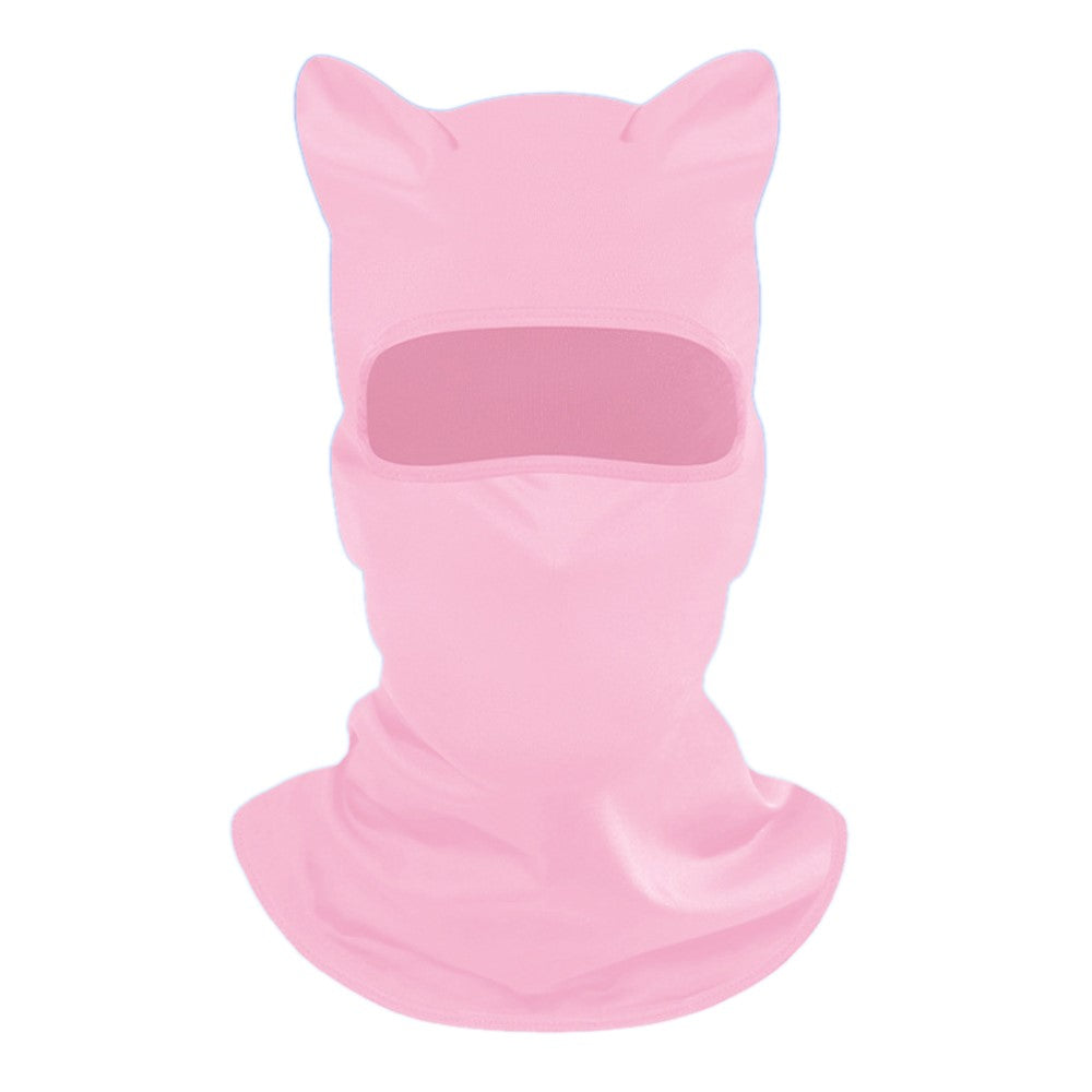 UV Protection Face Mask Neck Cover Motorcycle Bike Riding Breathable Funny Cat Ear Balaclava Hood