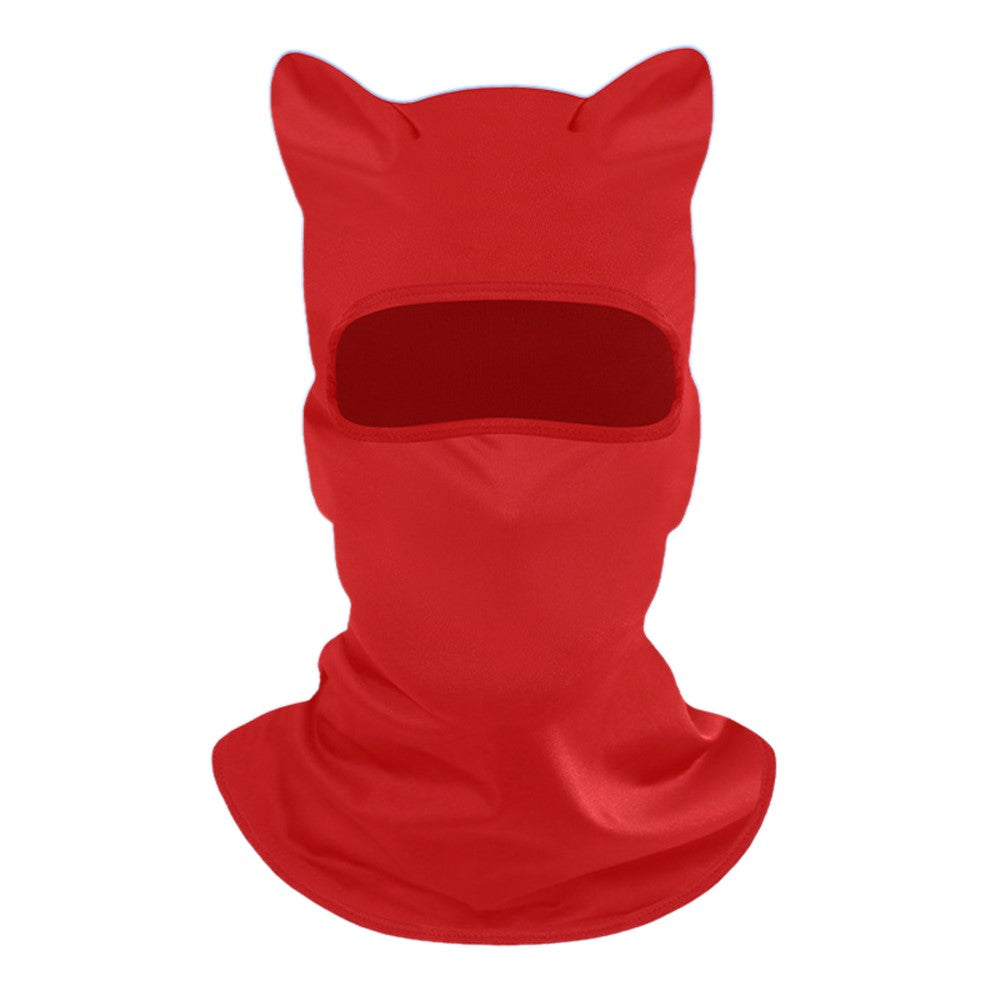 UV Protection Face Mask Neck Cover Motorcycle Bike Riding Breathable Funny Cat Ear Balaclava Hood
