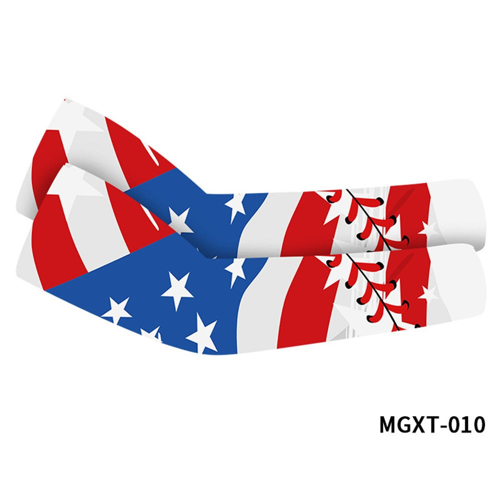 For Kids Age 8-10 Summer Cooling Arm Sleeves UV Protection Ice Silk Outdoor Sports Arm Guards, Size M