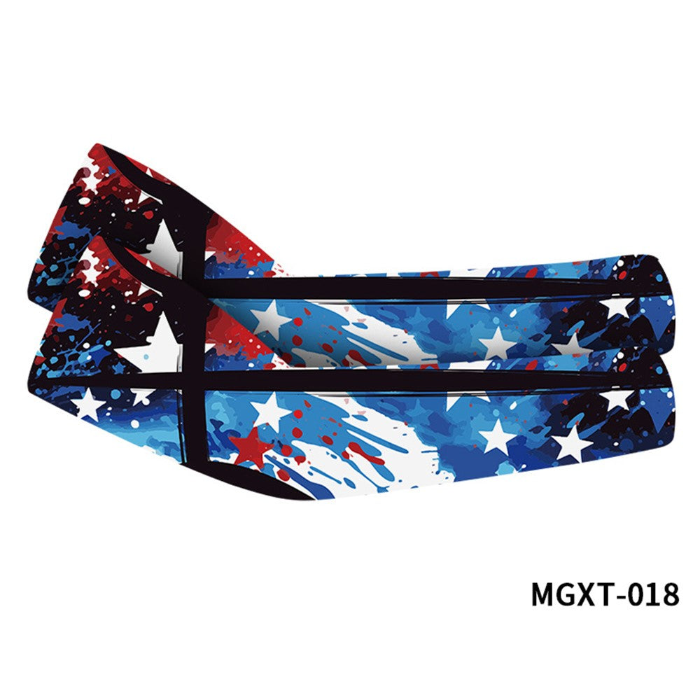For Kids Age 8-10 Summer Cooling Arm Sleeves UV Protection Ice Silk Outdoor Sports Arm Guards, Size M