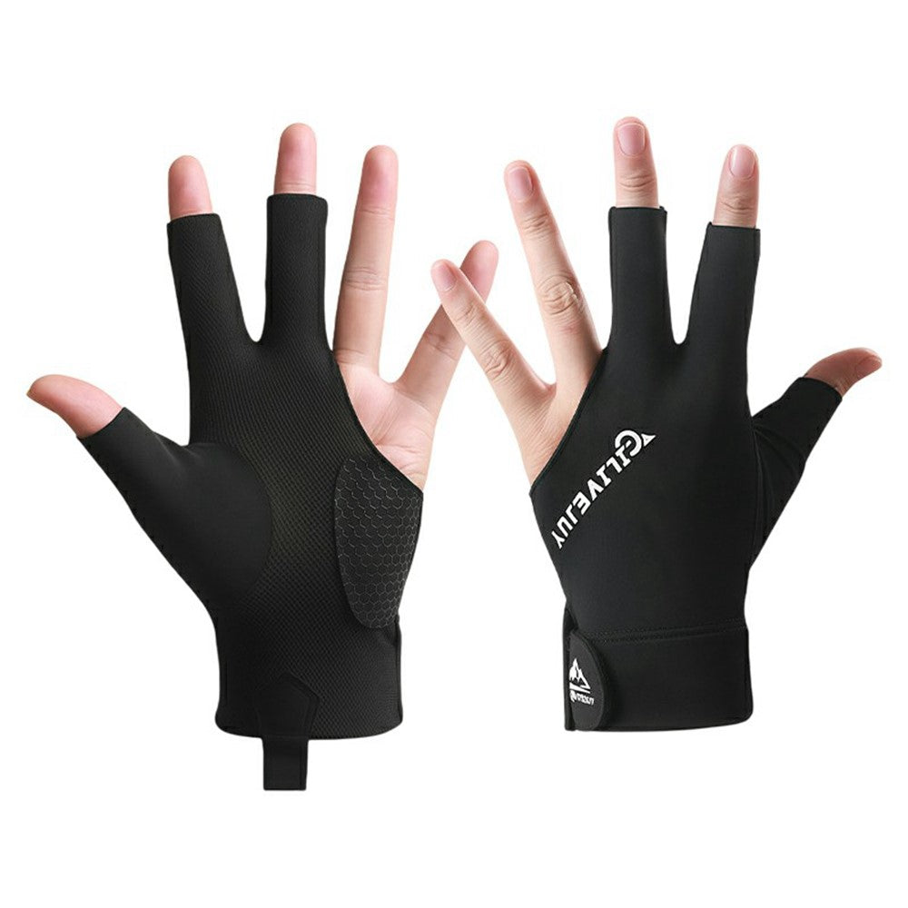 GILIBVEJUYL Billiards Snooker 3 Finger Glove Lycra Breathable Anti Slip Pool Hall Glove