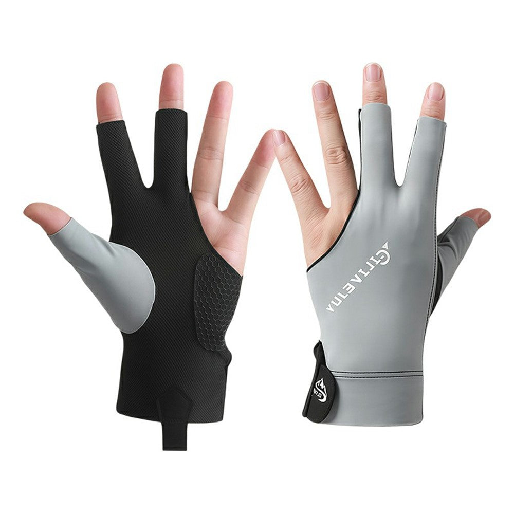GILIBVEJUYL Billiards Snooker 3 Finger Glove Lycra Breathable Anti Slip Pool Hall Glove