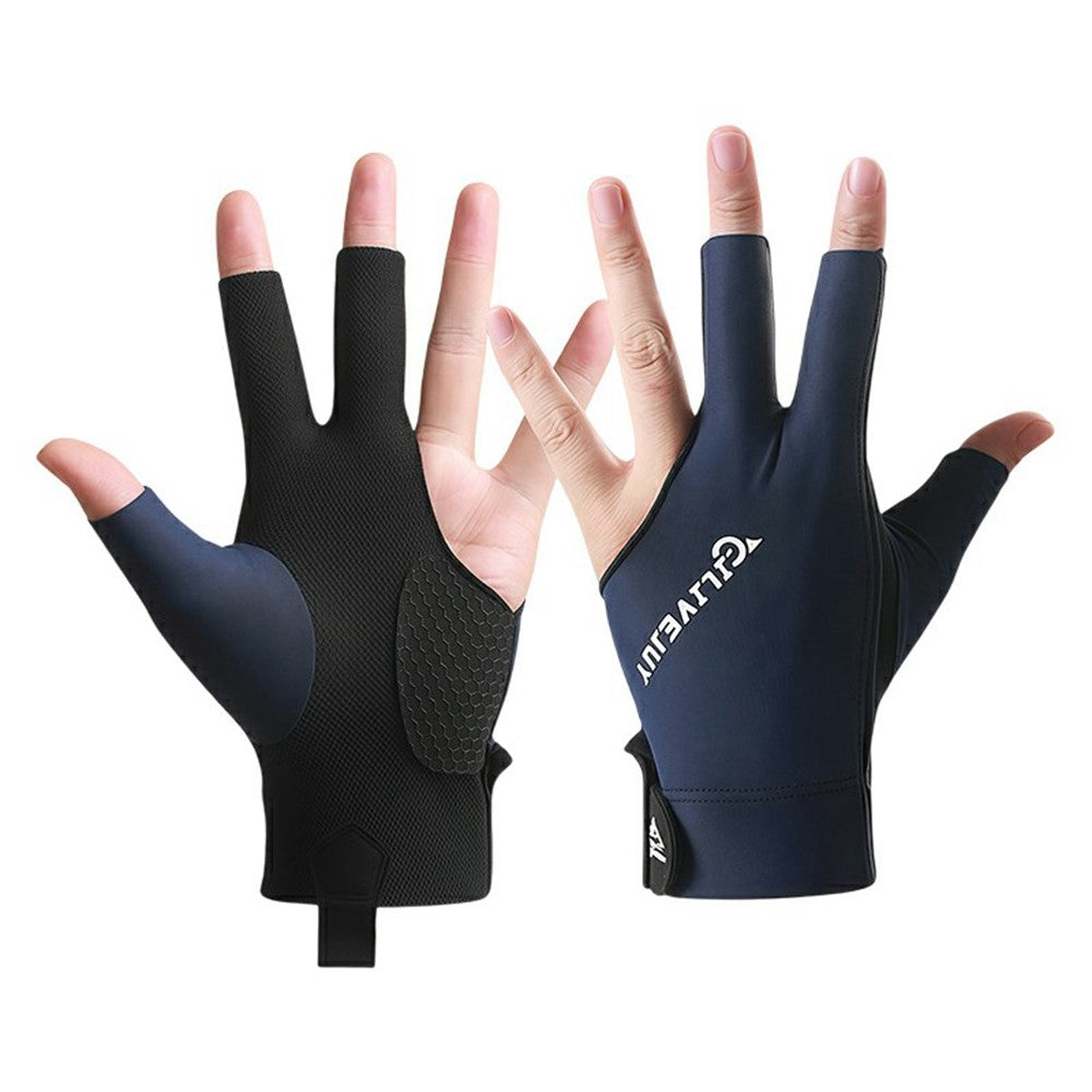 GILIBVEJUYL Billiards Snooker 3 Finger Glove Lycra Breathable Anti Slip Pool Hall Glove