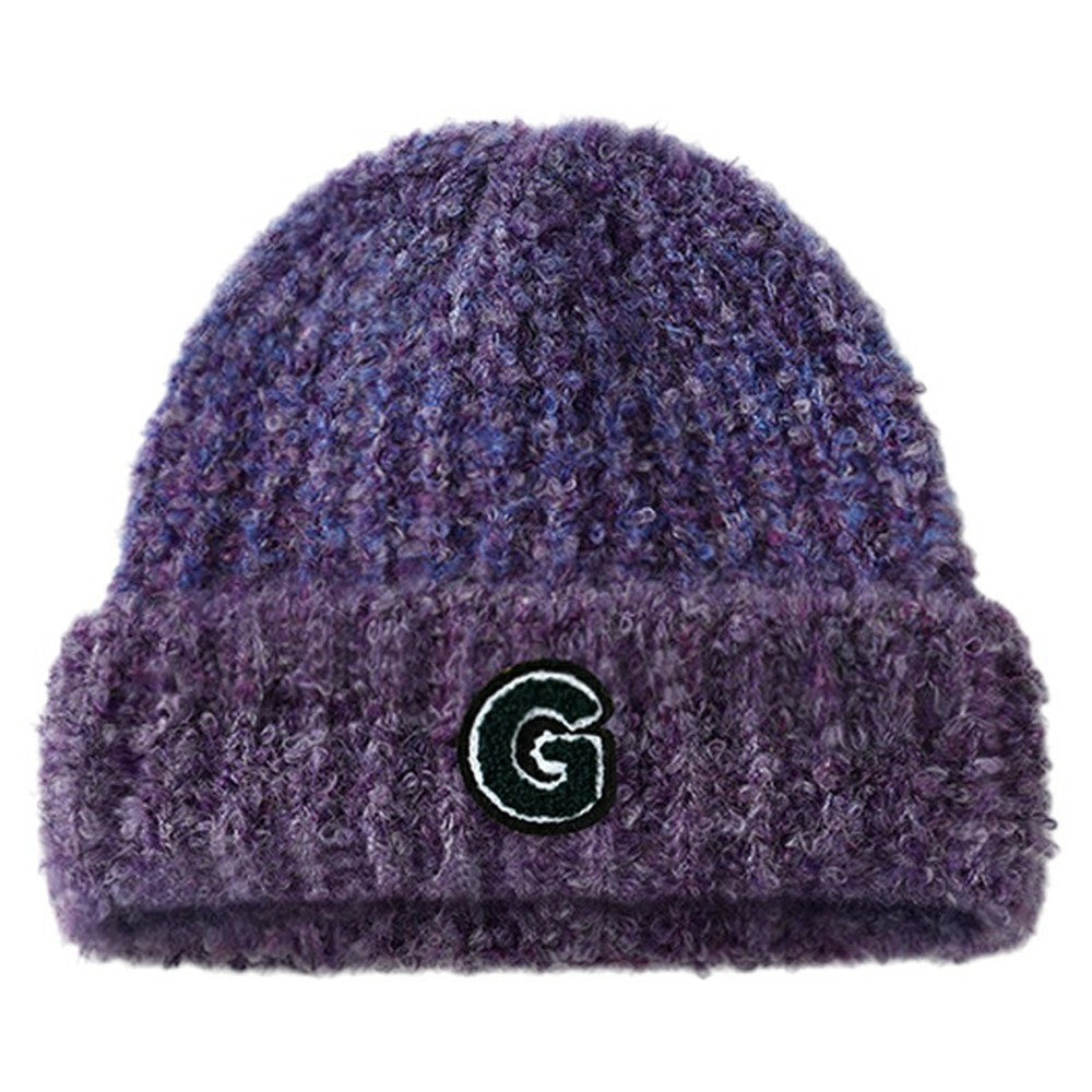 DMZ133 Winter Wool Blend Knitted Beanie Hat Women Outdoor Thicken Warm Head Cap