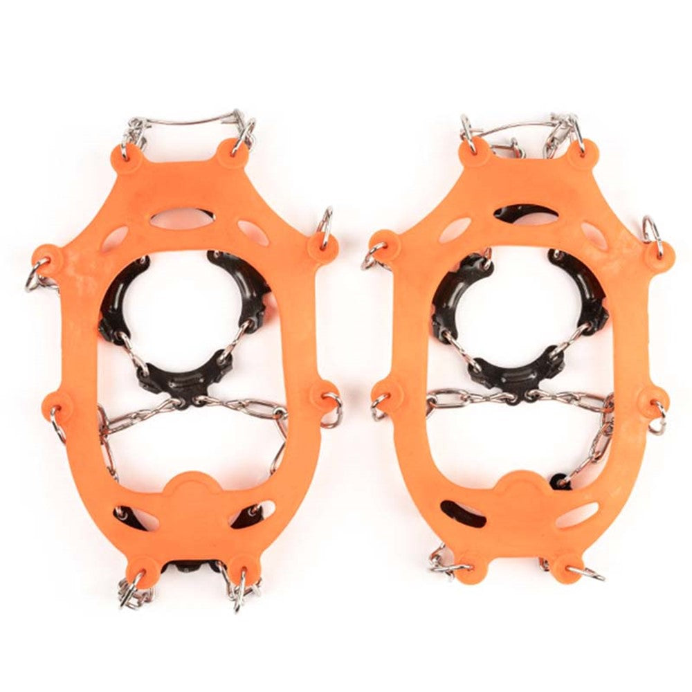 AOTU 1 Pair Teen Crampons Hiking Boots Ice Cleats Anti-Slip Snow Cleats with 11 Spikes Suitable for Size 22-29