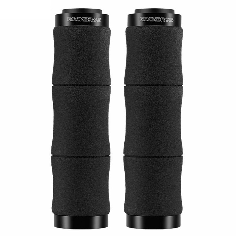 ROCKBROS 40720005001 1 Pair Bamboo Joint Handlebar Grips with Dust Plug EVA Sponge Bicycle Handle Cover