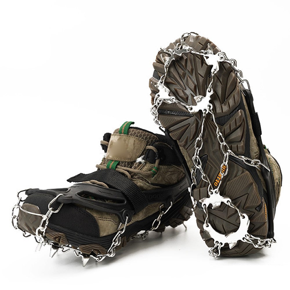 AOTU AT8607 1 Pair 19 Teeth Anti-slip Crampons TPE+Stainless Steel Ice Snow Ground Shoe Grippers