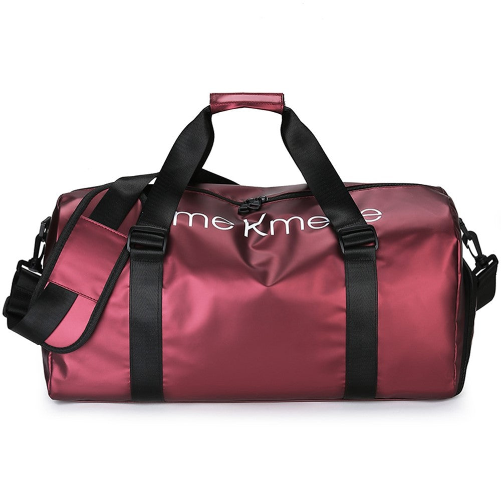 PU Leather Gym Bag Sports Handbag Wet and Dry Separation Pocket Duffle Bag with Shoulder Strap