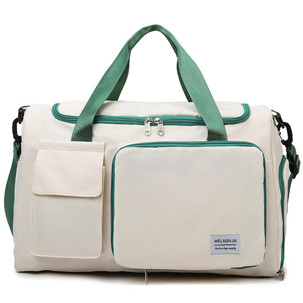 Foldable Oxford Cloth Gym Bag Sports Handbag Wet and Dry Separation Pocket Duffle Bag with Shoulder Strap