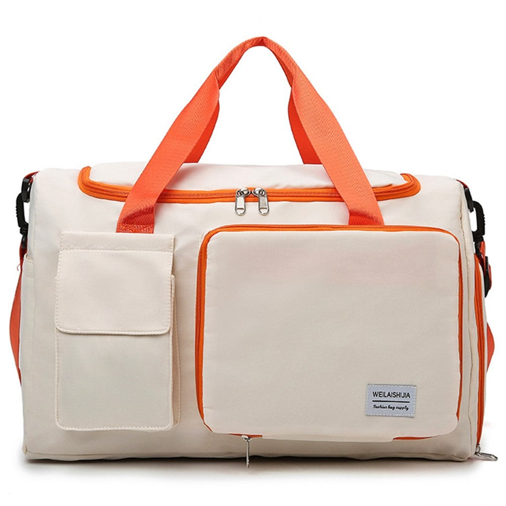 Foldable Oxford Cloth Gym Bag Sports Handbag Wet and Dry Separation Pocket Duffle Bag with Shoulder Strap