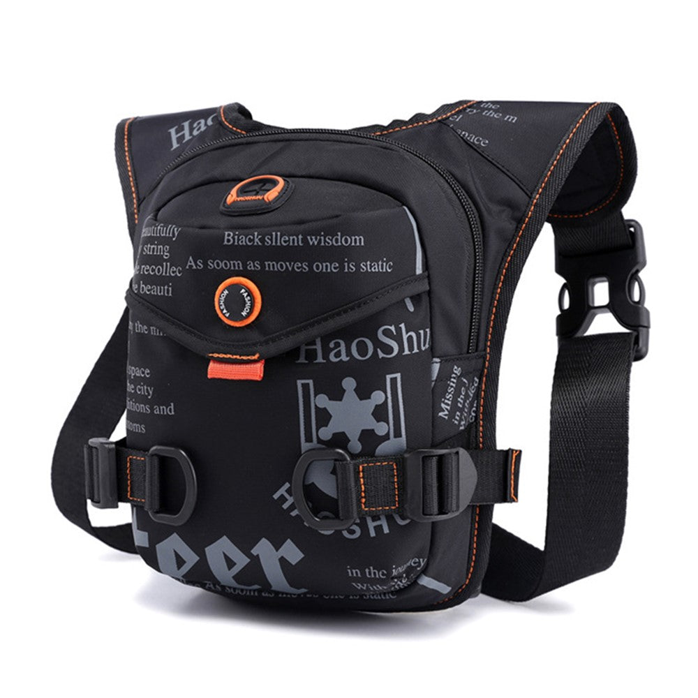 HAOSHUAI 5126# Nylon Drop Leg Bag Hiking Waist Pack for Men Tactical Motorcycle Bike Cycling Riding Fanny Pouch