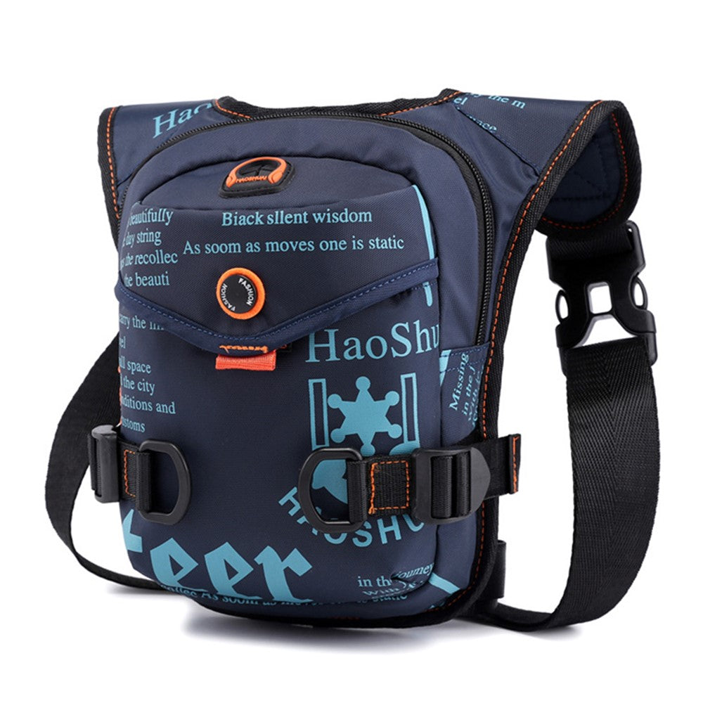 HAOSHUAI 5126# Nylon Drop Leg Bag Hiking Waist Pack for Men Tactical Motorcycle Bike Cycling Riding Fanny Pouch