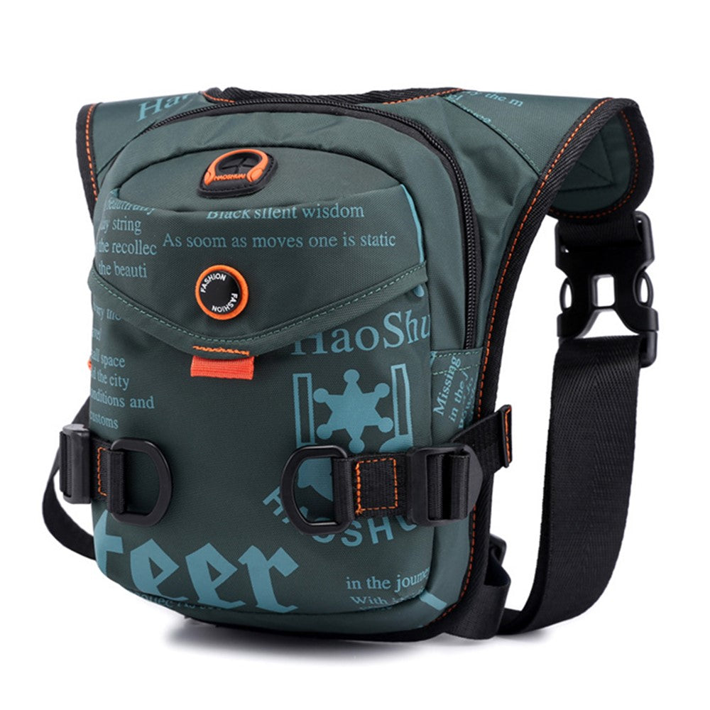 HAOSHUAI 5126# Nylon Drop Leg Bag Hiking Waist Pack for Men Tactical Motorcycle Bike Cycling Riding Fanny Pouch