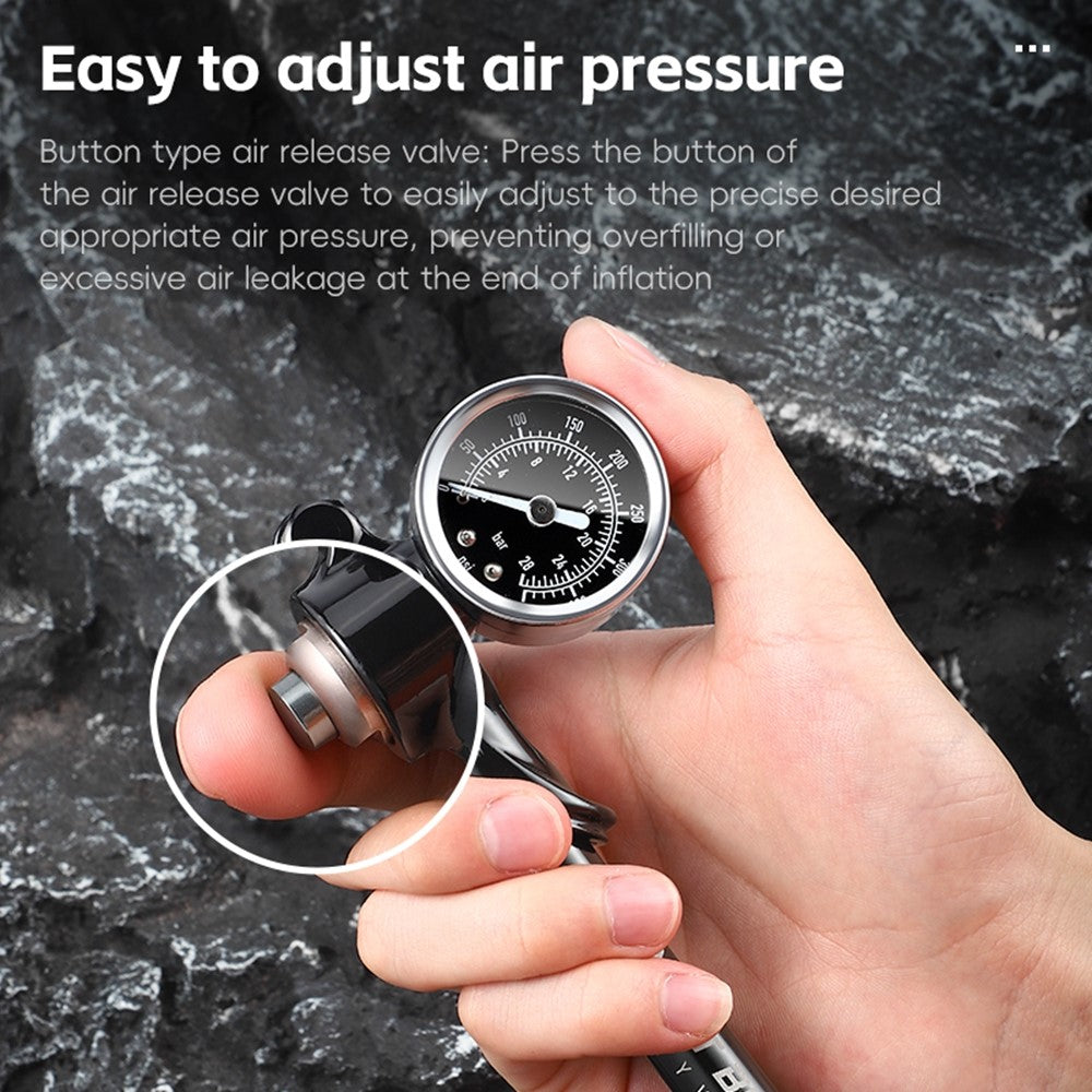 WEST BIKING 400PSI Bike Shock-Absorbed Pump High Pressure Ait Inflator