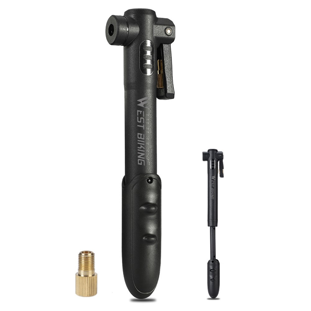 WEST BIKING YP0711182 Portable 80PSI Bicycle Tire Air Pump Mini Plastic Bike Inflator