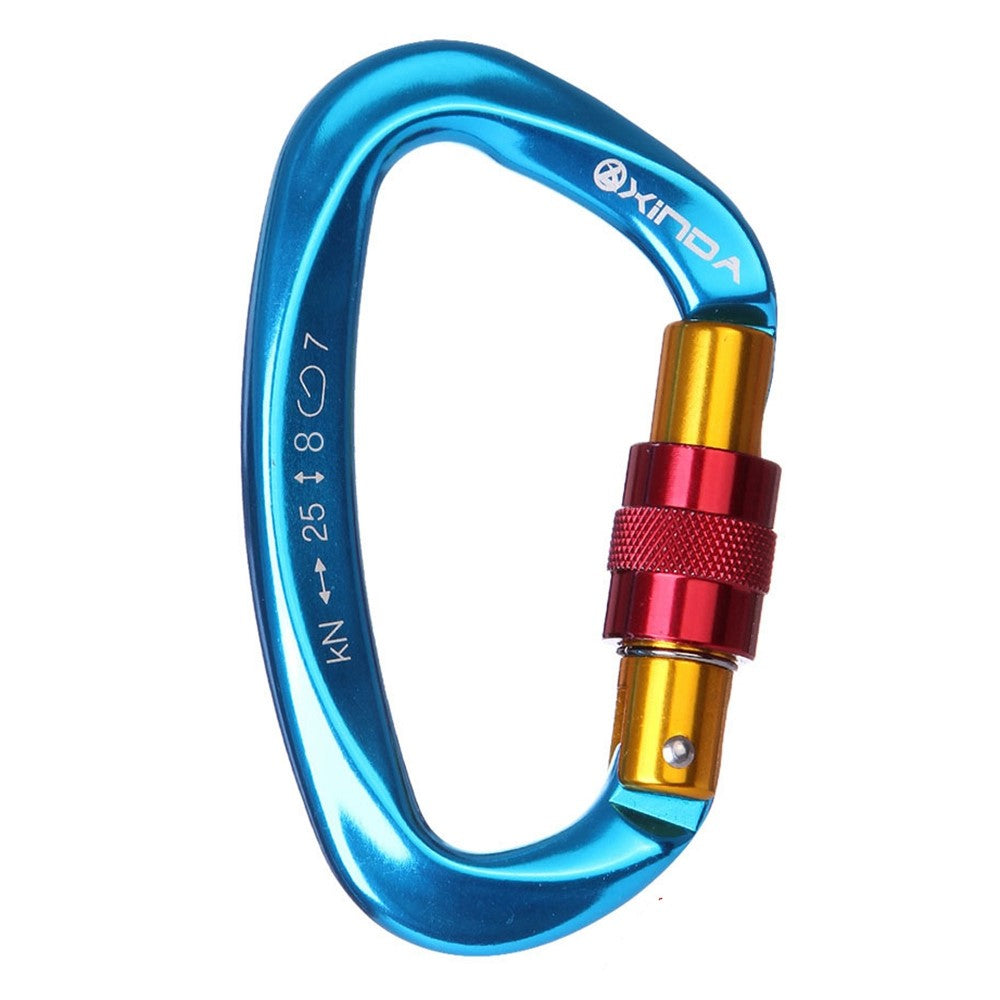 XINDA XD-Q9628 Heavy Duty 25KN Carabiner Clip D-Shape Rock Climbing Hanging Hook Fast Locking for Camping Hiking Outdoor Gym Hammock Dog Leash