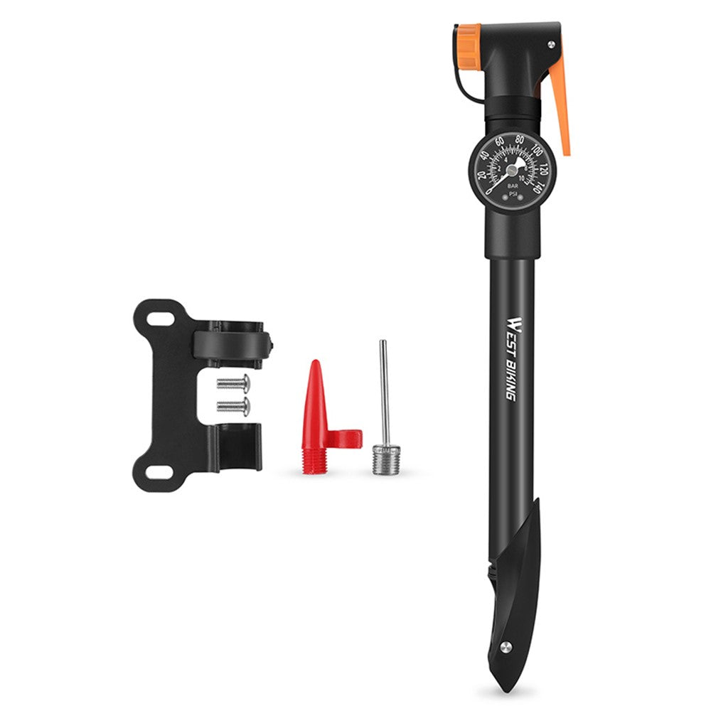 WEST BIKING YP0711162 Mini Bicycle Pump with Pressure Gauge, Portable Bike Tire Inflator