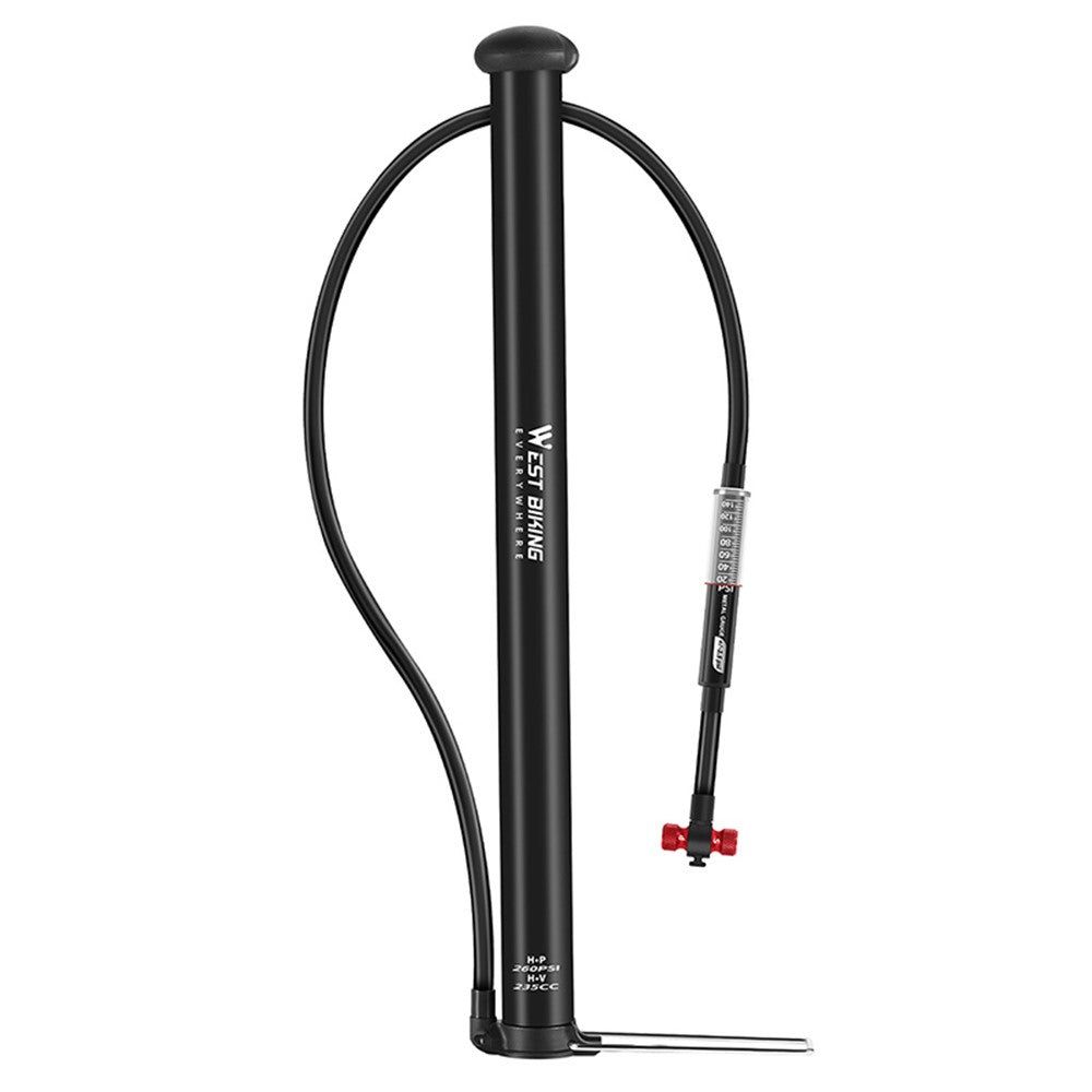 WEST BIKING YP0711164 Bicycle Tire Inflator High-Pressure Pump with Self-Rebounding