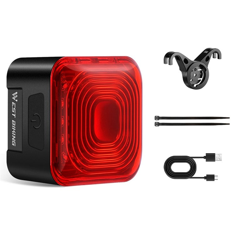 WEST BIKING Bike Smart Tail Light Brake Sensing MTB Road Cycling Battery Display Taillight
