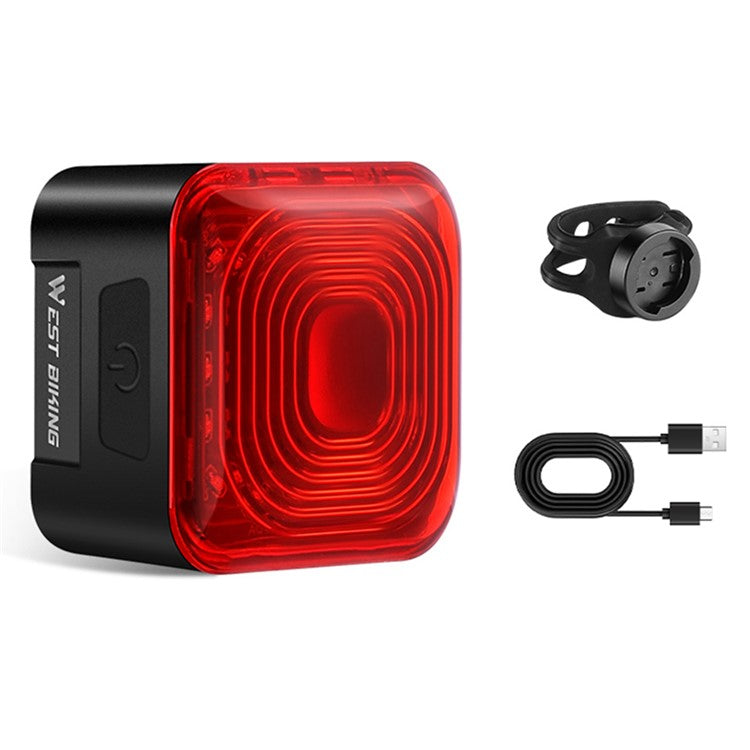 WEST BIKING Bike Smart Tail Light Brake Sensing MTB Road Cycling Battery Display Taillight