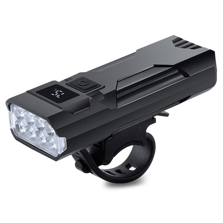 YP0701469 Bicycle Front Light 8-LED High Brightness Mountain Bike Warning Light with Digital Display