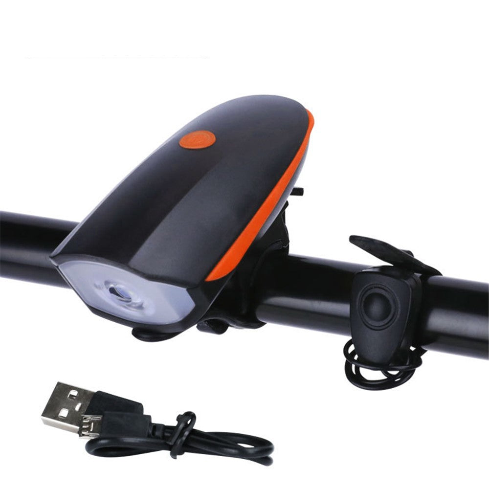 3 in 1 Multifunctional Bicycle Headlight Portable Waterproof Flashlight with Bell for Riding Rechargeable Version